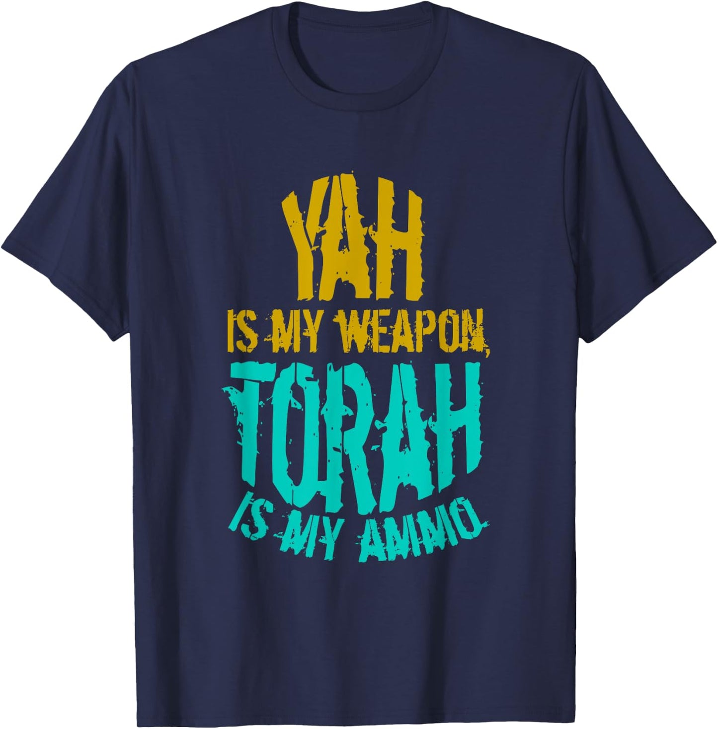 Hebrew Israelite Clothing Yah is My Weapon Judah Torah T-Shirt - T-Shirt | Navy