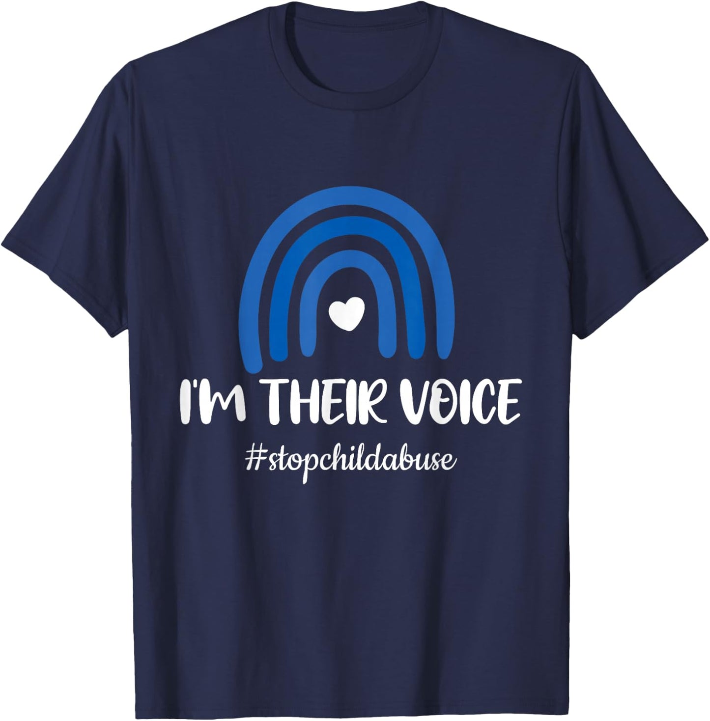 Stop Child Abuse Prevention Awareness Month T-Shirt - T-Shirt | Navy
