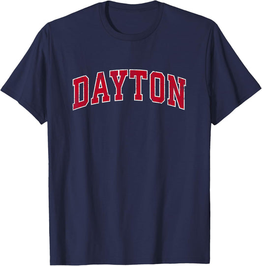 Dayton Ohio OH Vintage Sports Design Red Design T-Shirt - T-Shirt | Navy