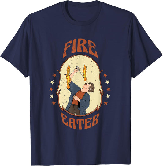 Fire Eater Circus Costume Design for a Circus Lover T-Shirt - T-Shirt | Navy
