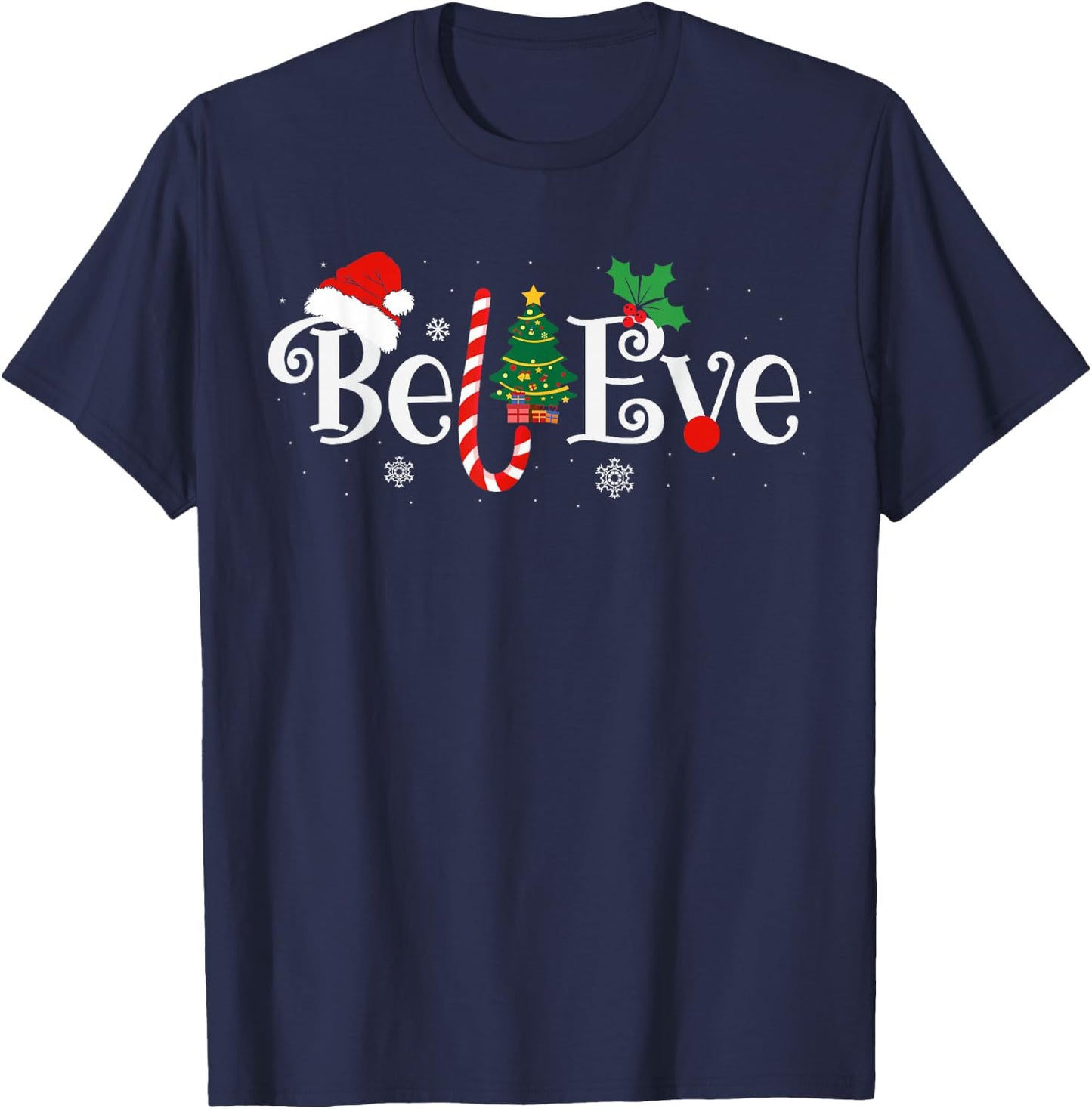 BEST BELIEVE CHRISTMAS PAJAMA SHIRT EVER Xmas Family Funny T-Shirt - T-Shirt | Navy