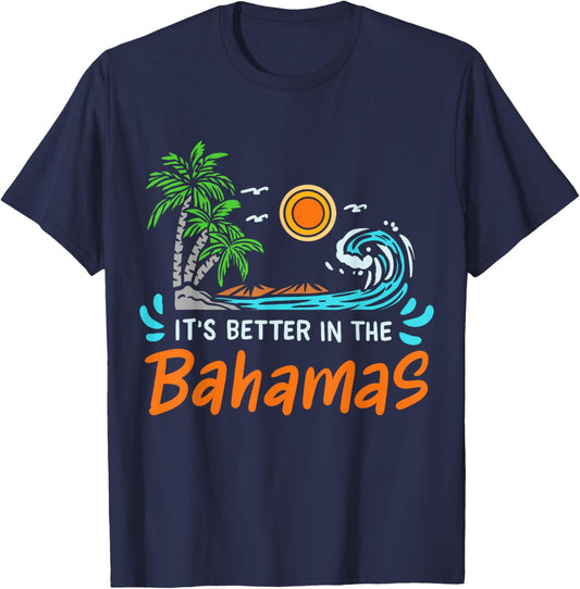 Bahamas Retro 80s T-Shirt - T-Shirt | Navy