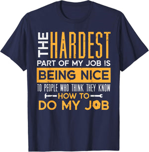 The Hardest Part Of My Job Fun Car Auto Mechanic Garage Men T-Shirt - T-Shirt | Navy