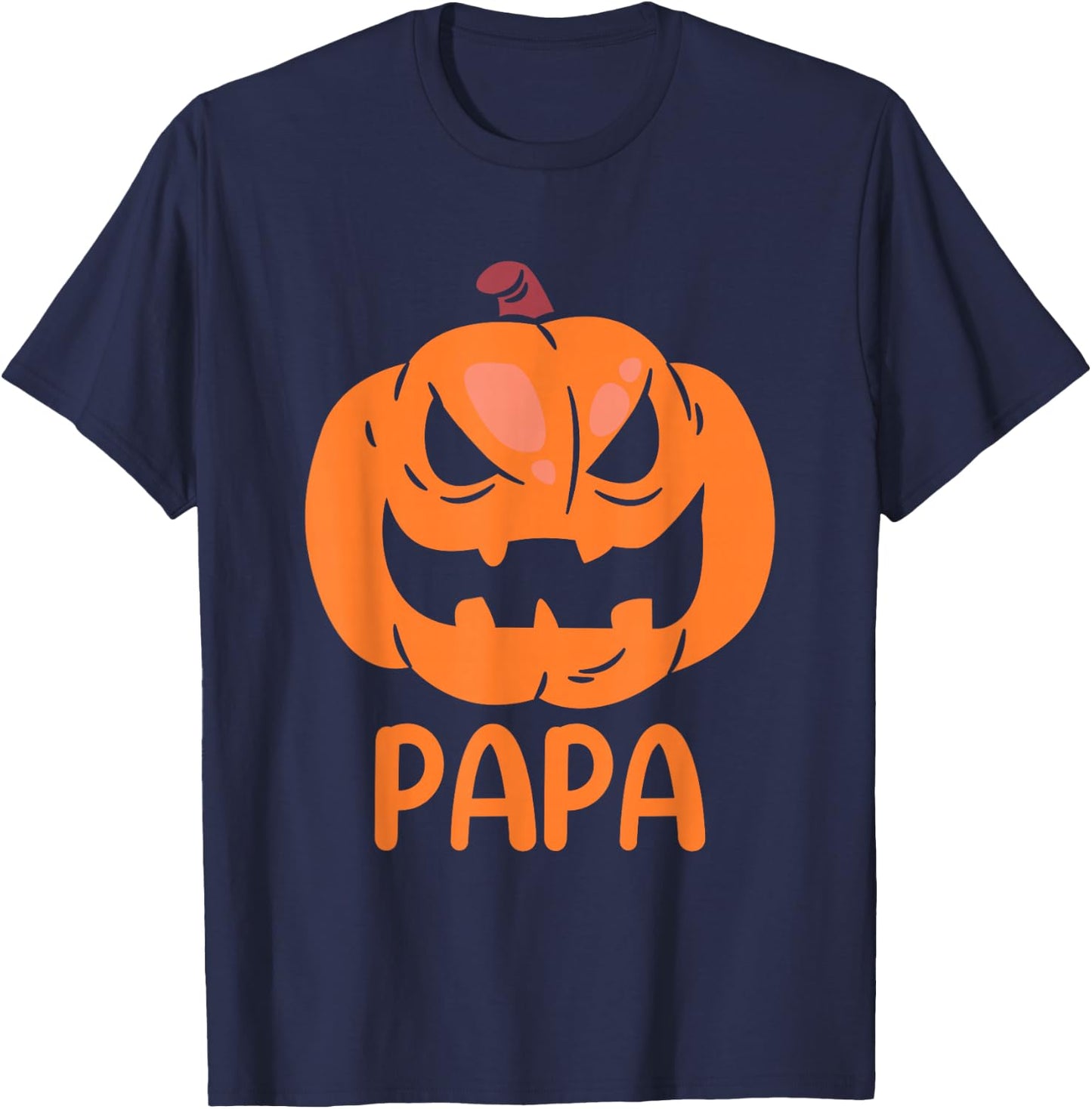 Pumpkin Papa Father Matching Family Halloween T-Shirt - T-Shirt | Navy