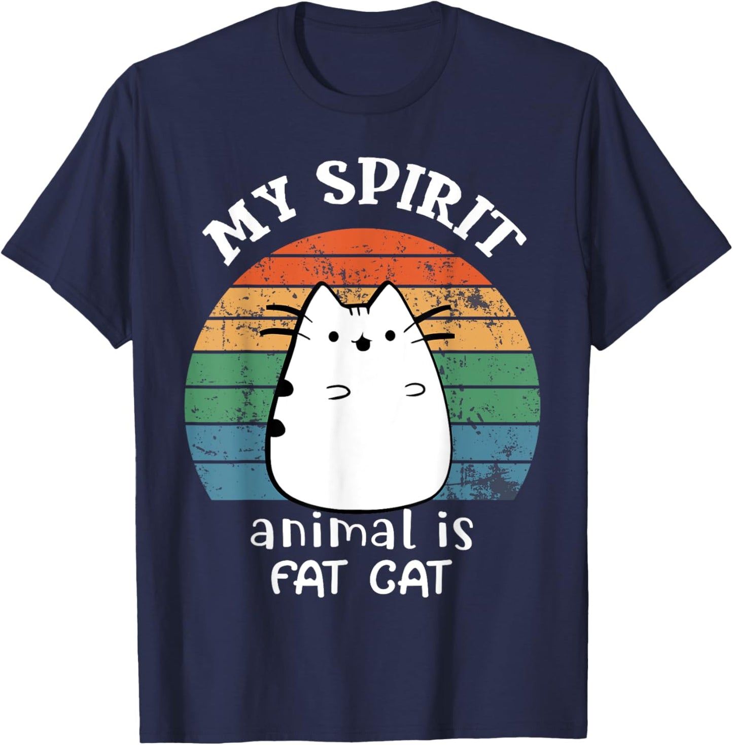 My spirit animal is fat cat For Fat Cat Lover Vintage Style Women Girls Kids T-Shirt - T-Shirt | Navy