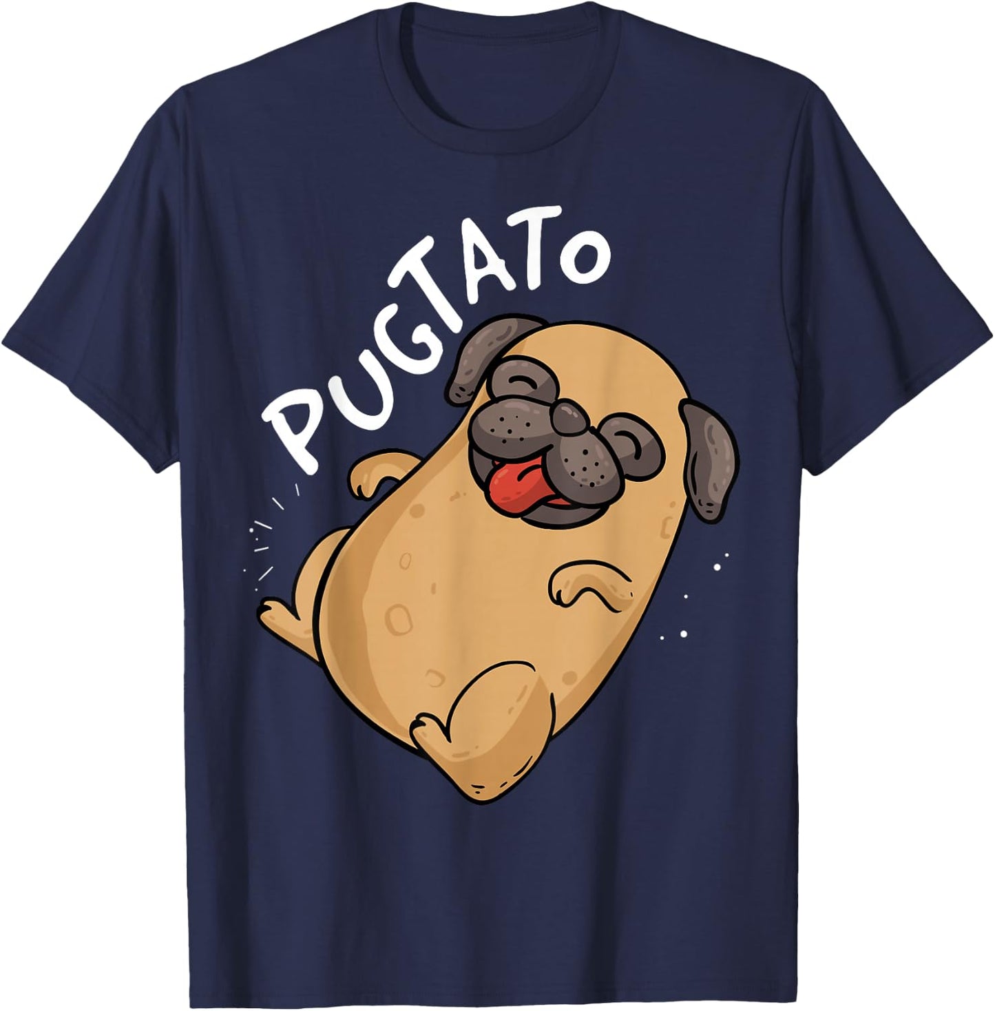 The Pugtato Pug Lovers Potato Fan Gift Design Idea T-Shirt - T-Shirt | Navy