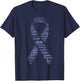 Esophageal Cancer Awareness Purple Periwinkle Ribbon T-Shirt - T-Shirt | Navy
