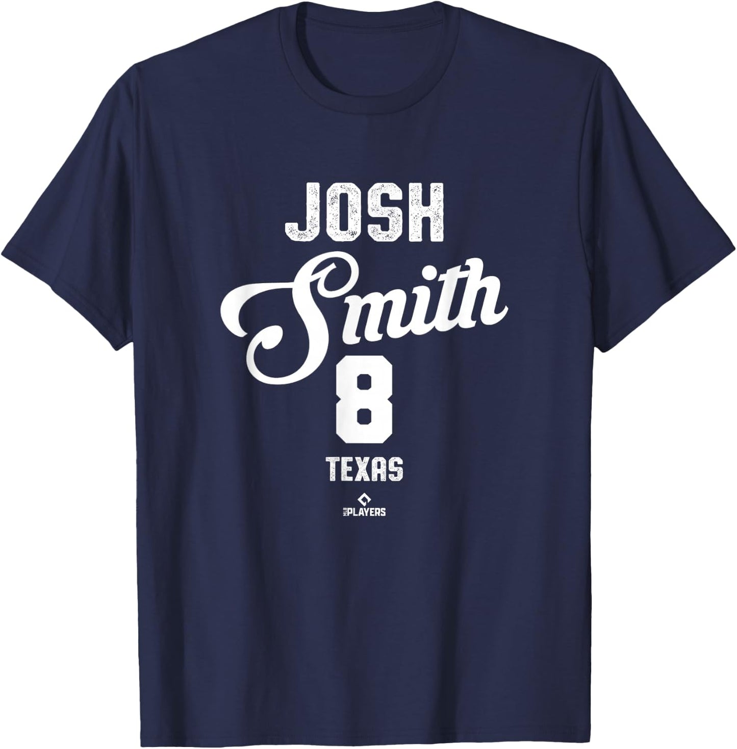 Josh Smith 8 Texas Baseball Vintage MLBPA T-Shirt - T-Shirt | Navy