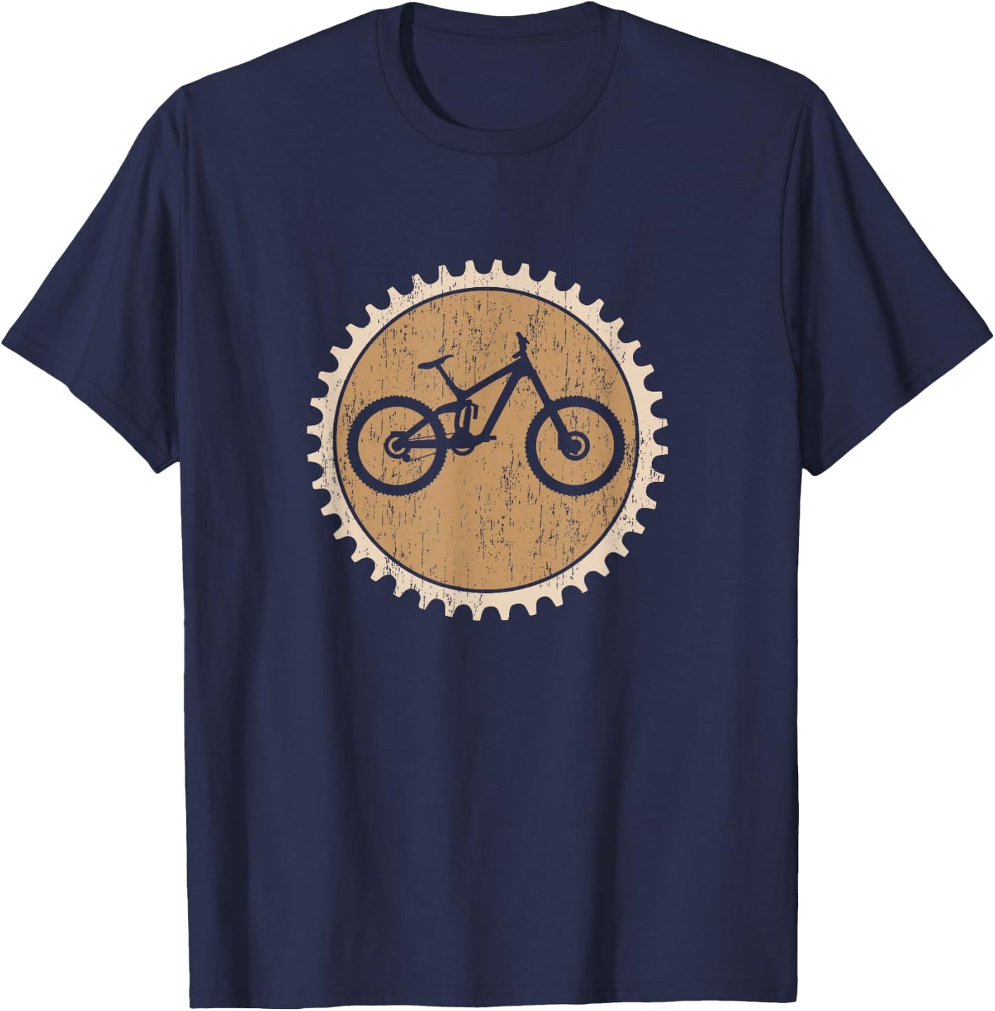 Enduro Bike Chainring Mountain Bike T-Shirt - T-Shirt | Navy