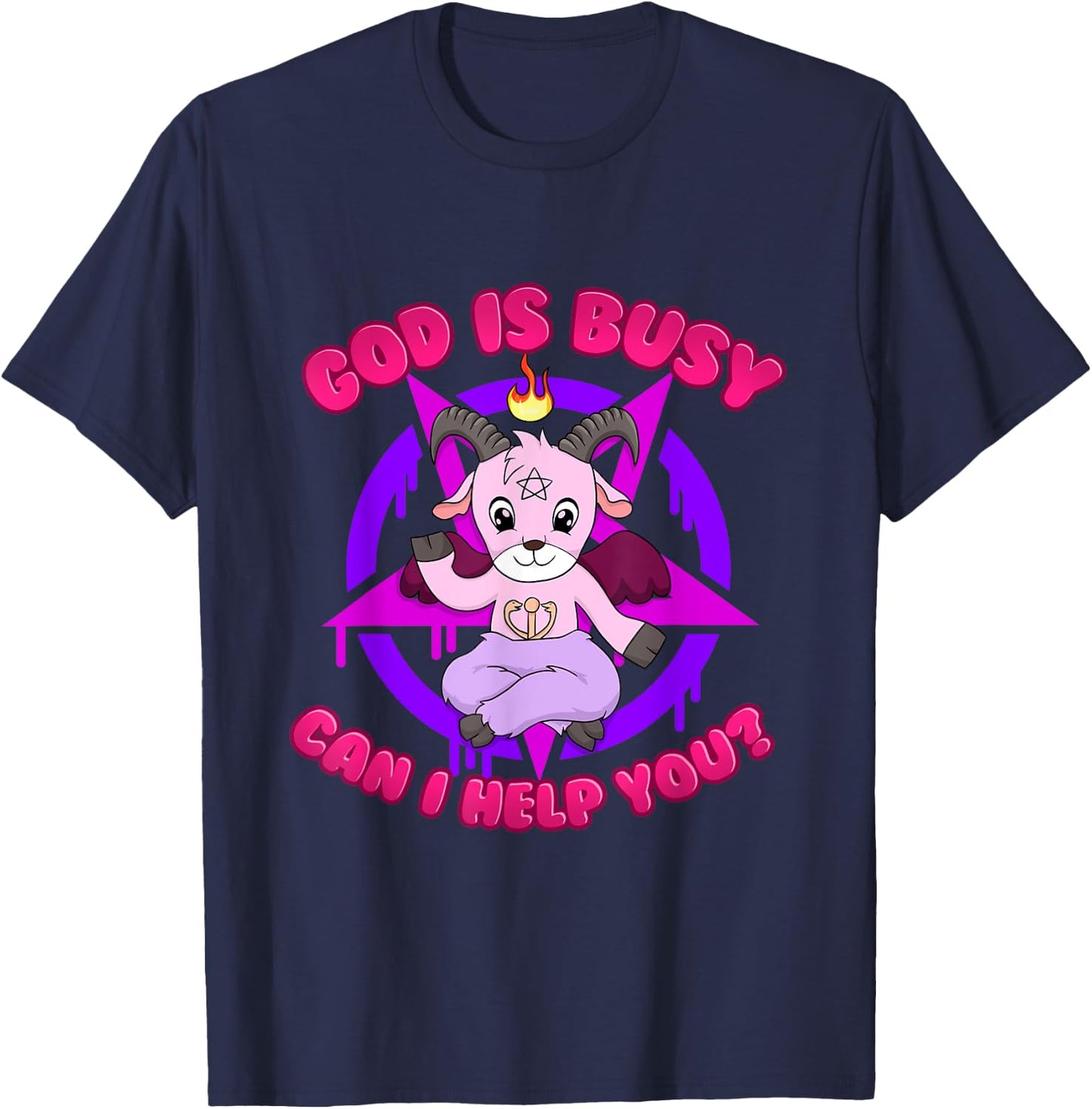 God is Busy Can I Help You? T-Shirt - T-Shirt | Navy