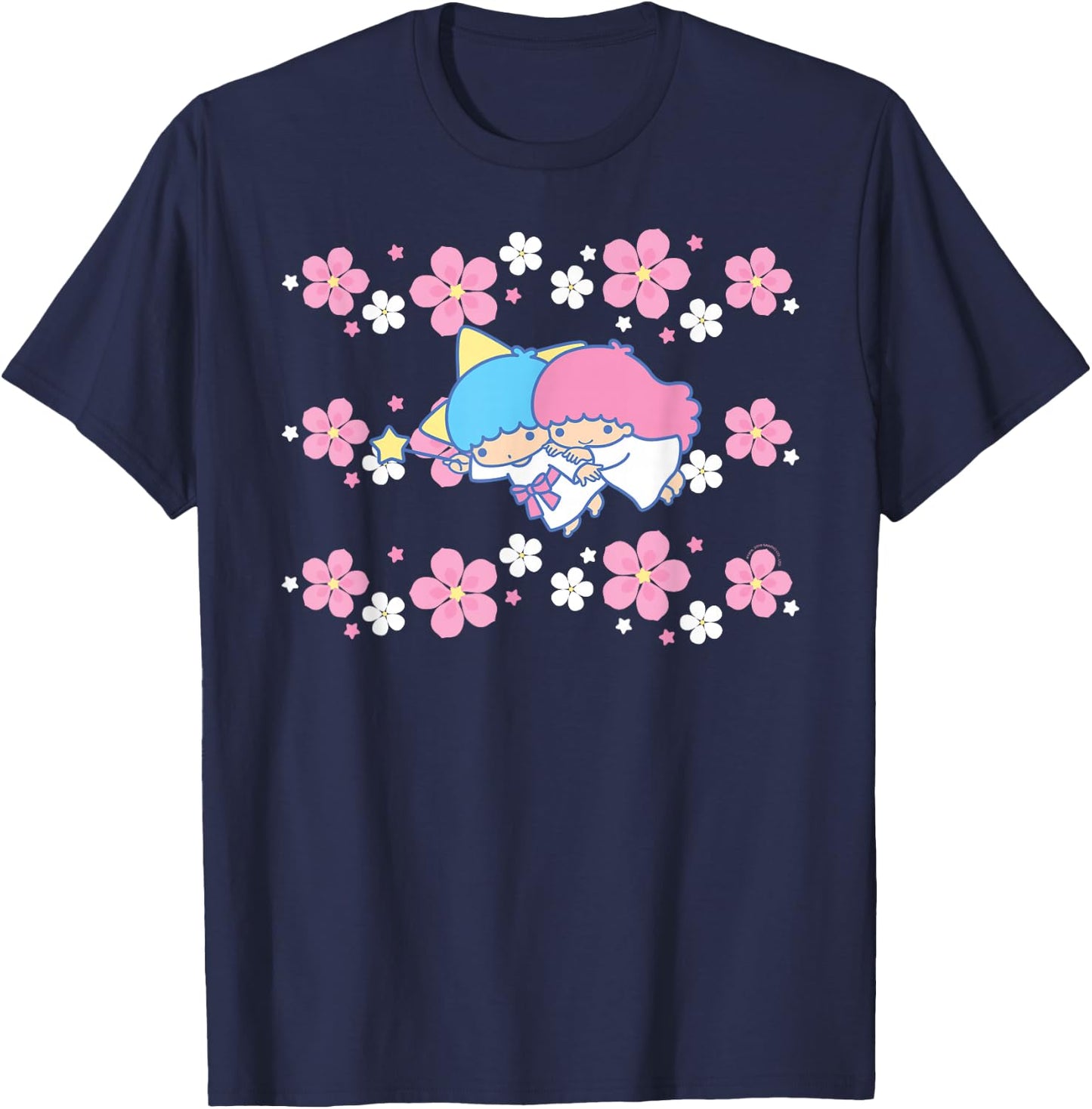 Little Twin Stars Tropical Flowers T-Shirt - T-Shirt | Navy