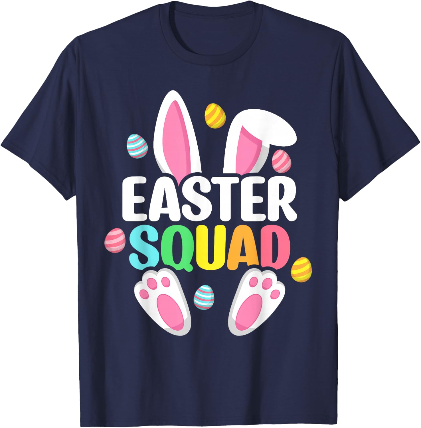 Easter Squad Family Matching Easter Day Bunny Egg Hunt Group T-Shirt - T-Shirt | Navy