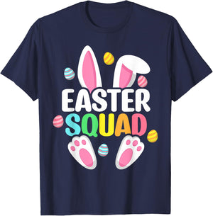 Easter Squad Family Matching Easter Day Bunny Egg Hunt Group T-Shirt - T-Shirt | Navy