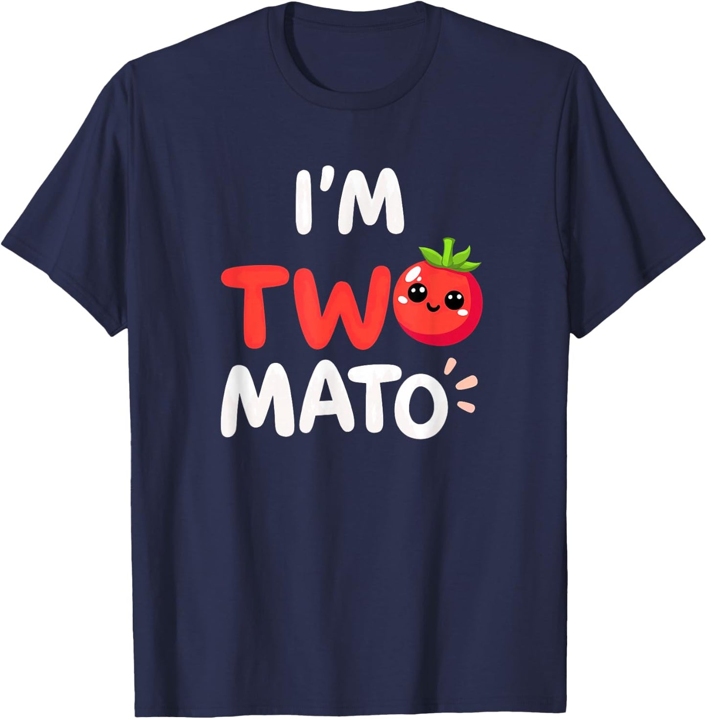 Farmer Gardener I'm Two-mato 2nd Birthday Tomatoes T-Shirt - T-Shirt | Navy
