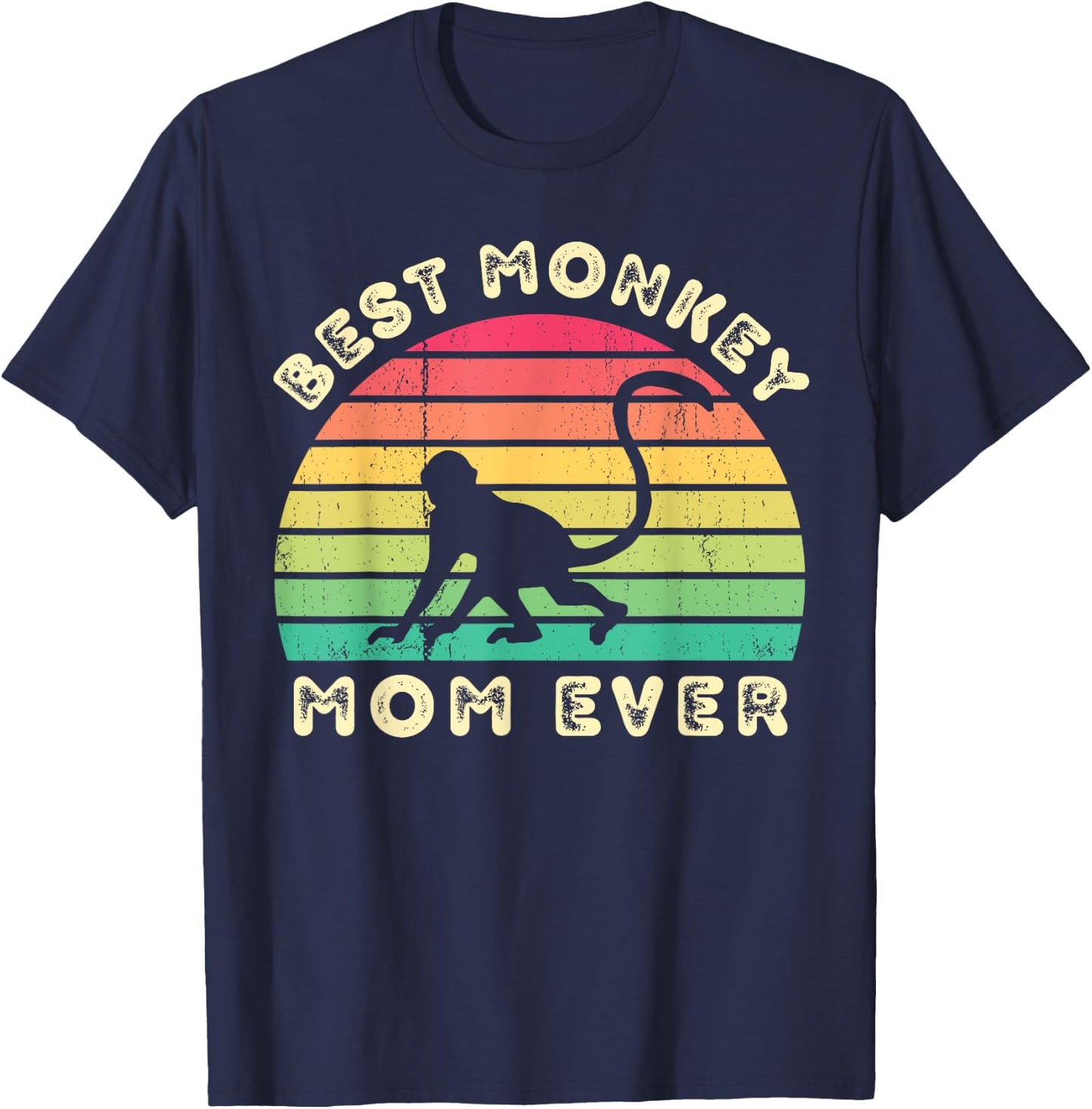 Best monkey Mom Ever mothers day T-Shirt - T-Shirt | Navy