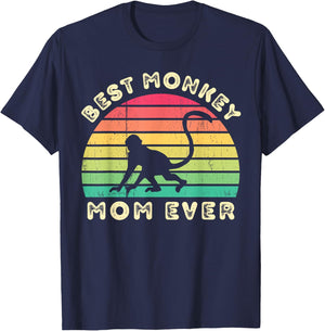 Best monkey Mom Ever mothers day T-Shirt - T-Shirt | Navy