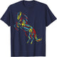 Colourful Abstract Art | Riding Funny Horses T-Shirt - T-Shirt | Navy