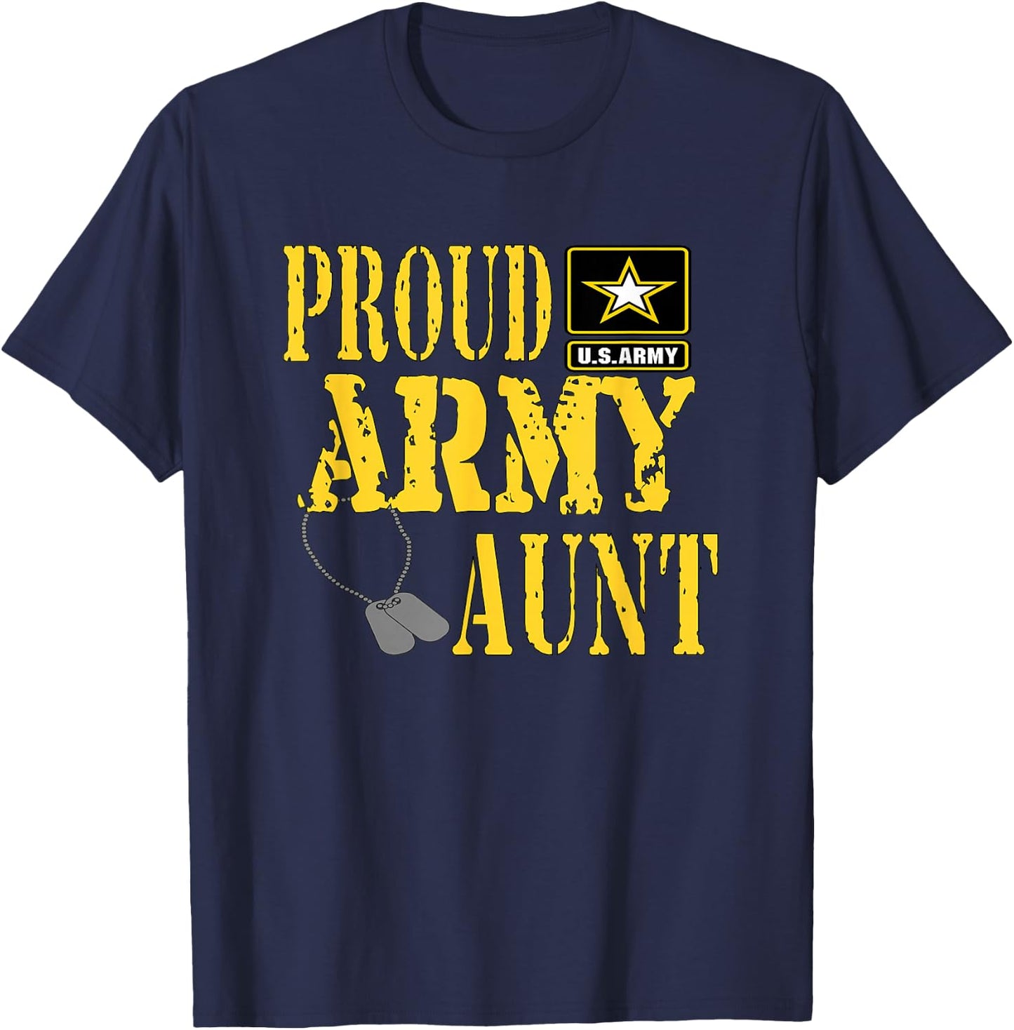 Proud Army Aunt Shirt Military Pride T Shirt T-Shirt - T-Shirt | Navy