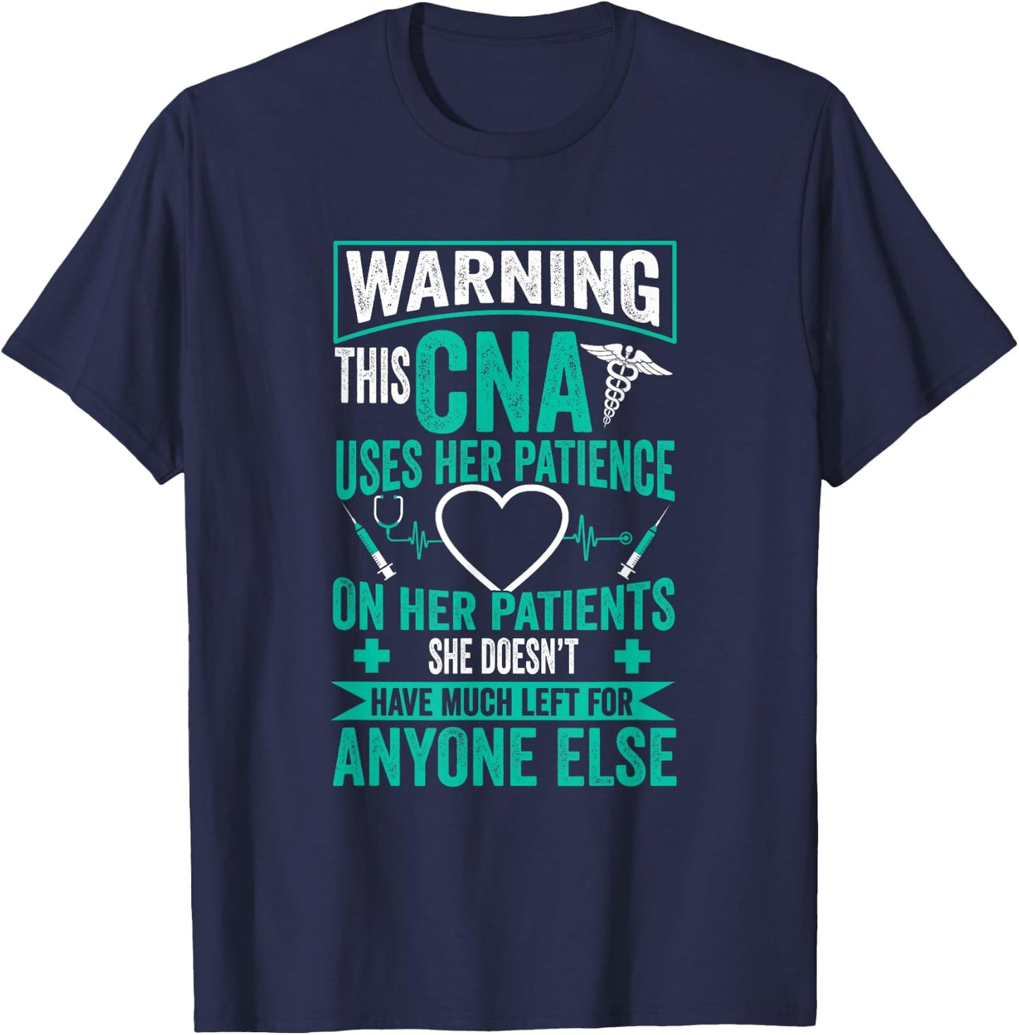Zertifizierte Pflegeassistentin GEschenk CNA Nurse - Certified Nurse Assistance Women's Black Modern Letter Print T-Shirt - T-Shirt | Navy