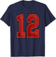 Sports Player Number 12 Jersey Number 12 T-Shirt - T-Shirt | Navy