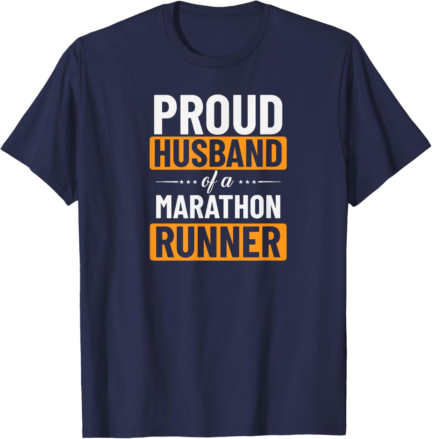 Proud Husband Of A Marathon Runner T-Shirt - T-Shirt | Navy