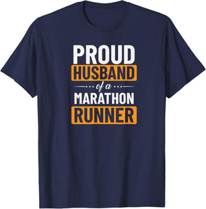 Proud Husband Of A Marathon Runner T-Shirt - T-Shirt | Navy