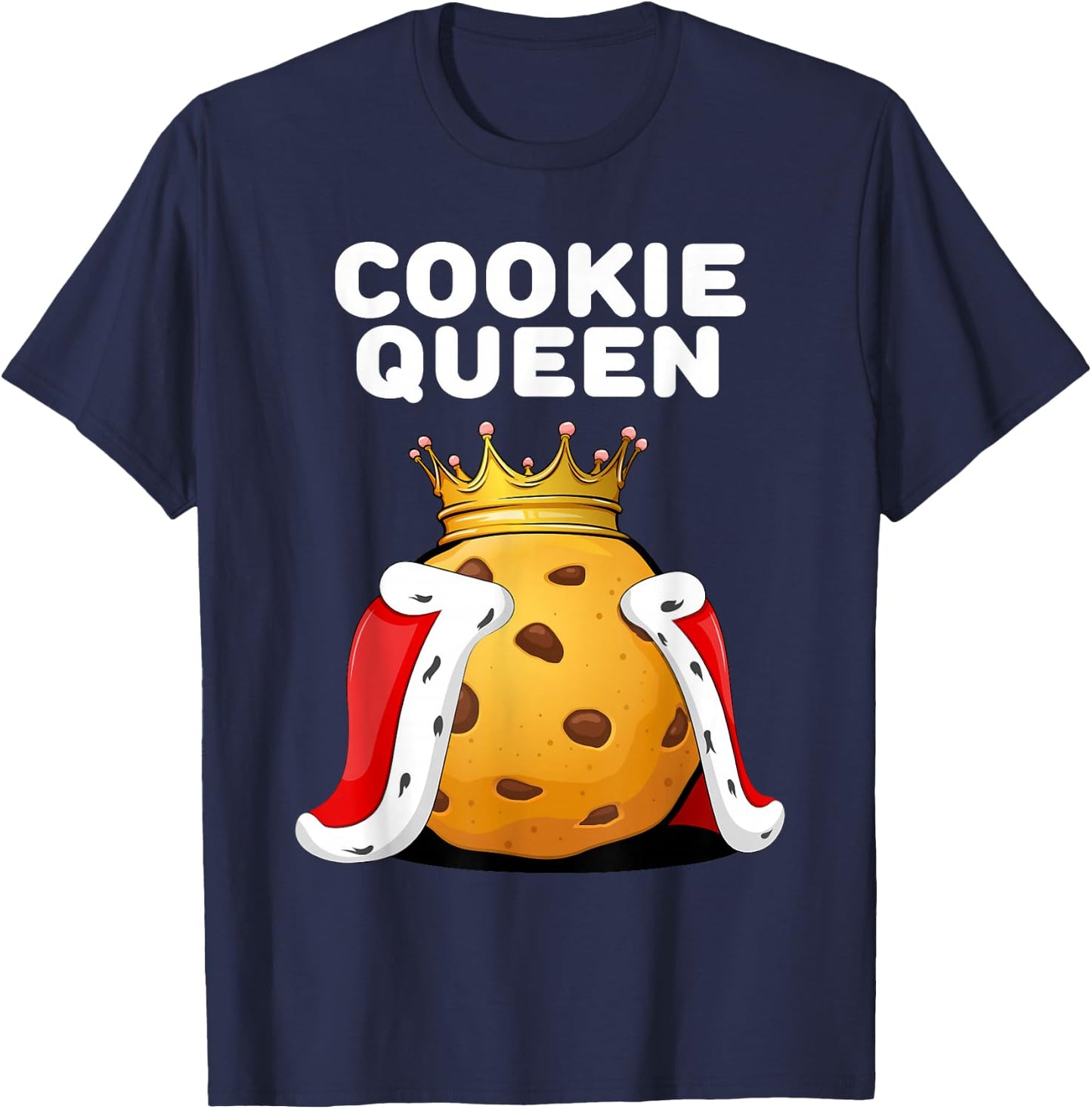 Cookie Shirts | Cookie Queen | Black Cute Cookie T-Shirt - T-Shirt | Navy