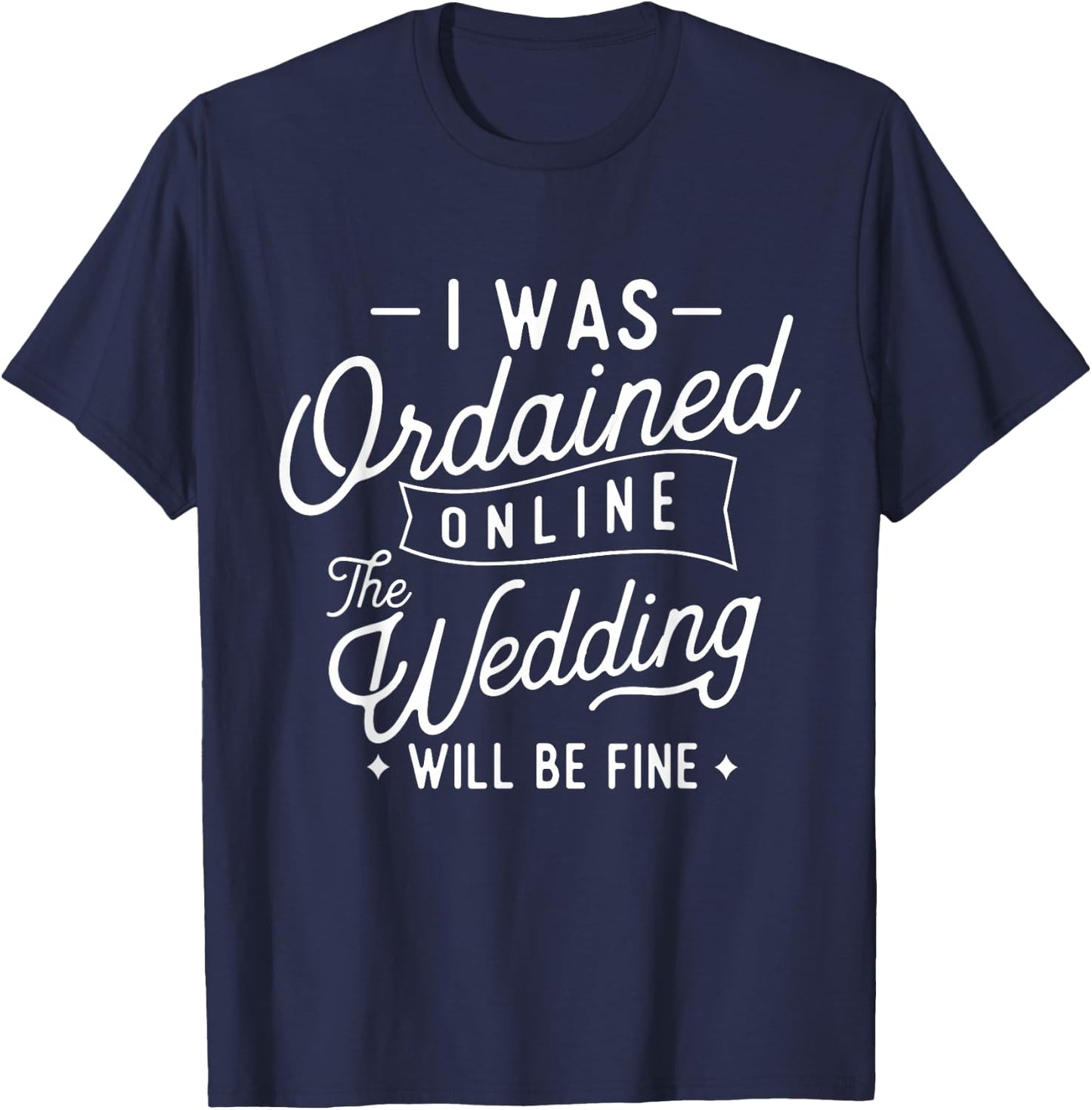 Online Ordained Minister - Classic Fit, Boat Neck, Short Sleeve, Black T-Shirt - T-Shirt | Navy