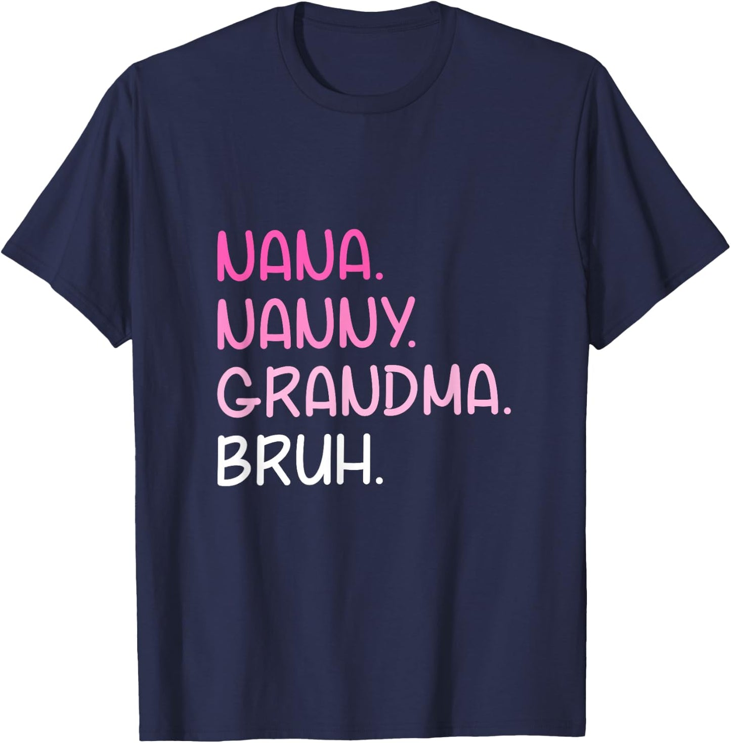 I Went From Nana Nanny Grandma to Bruh Quotes Mother's Day T-Shirt - T-Shirt | Navy