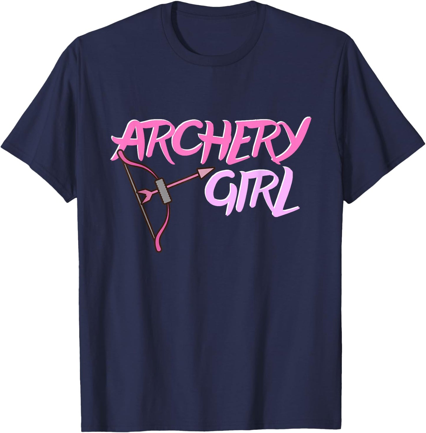 Cute Archery Girl Gift Bow Arrow Girly Sports Bowman Hunt T-Shirt - T-Shirt | Navy