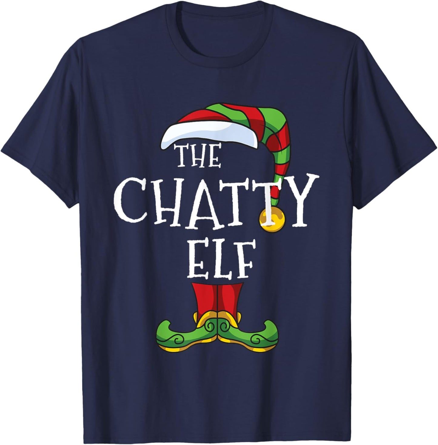 Chatty Elf Talkative Family Matching Christmas Group Funny T-Shirt - T-Shirt | Navy