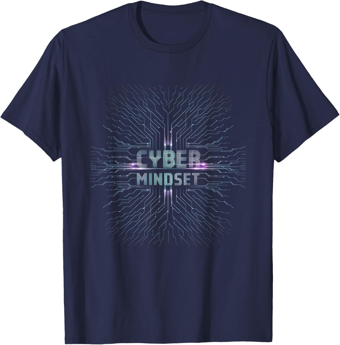 Cyber Mindset AI Artificial Intelligence Themed T-Shirt - T-Shirt | Navy