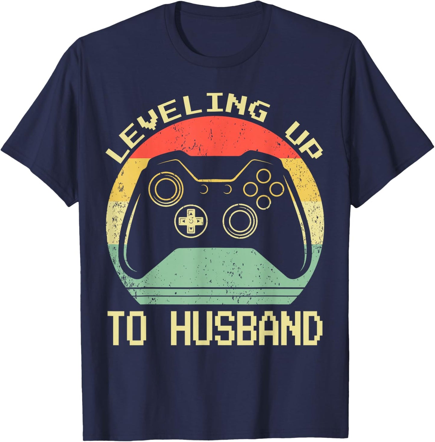 Leveling Up To Husband Gaming Couples Matching Engagement T-Shirt - T-Shirt | Navy