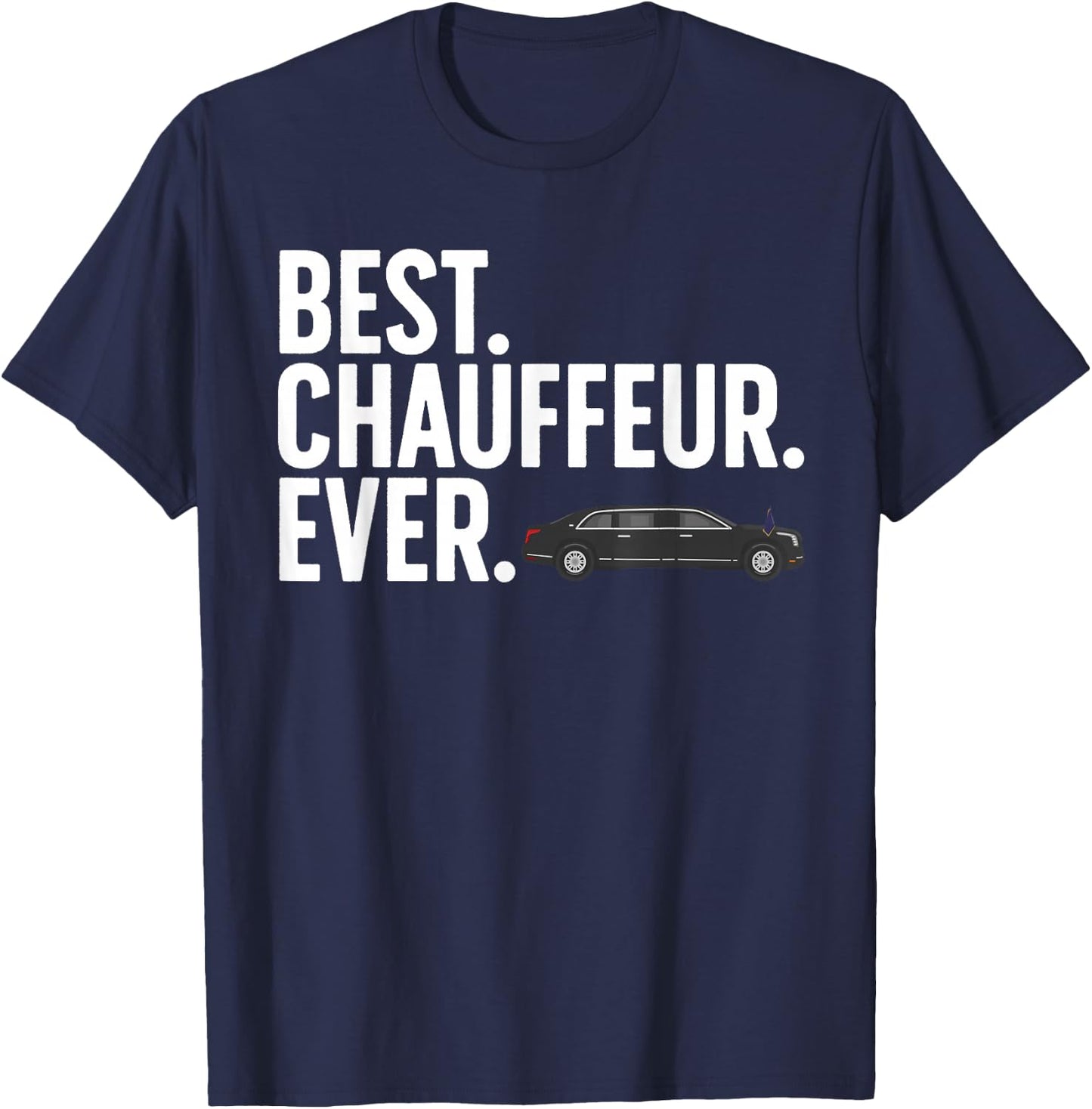 Best Chauffeur Art Women Dad Job Taxi Limo Driver T-Shirt - T-Shirt | Navy