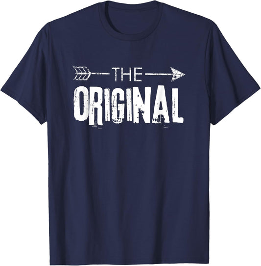 Funny Sibling The Original Oldest Child or Dad Gift T-Shirt - T-Shirt | Navy