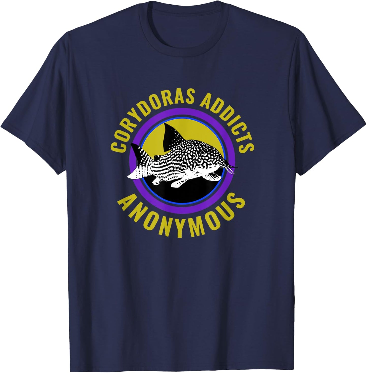 Corydoras Addicts Anonymous Aquarium Fish Catfish Lovers T-Shirt - T-Shirt | Navy