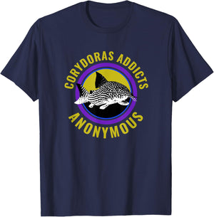 Corydoras Addicts Anonymous Aquarium Fish Catfish Lovers T-Shirt - T-Shirt | Navy