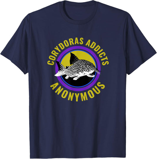 Corydoras Addicts Anonymous Aquarium Fish Catfish Lovers T-Shirt - T-Shirt | Navy