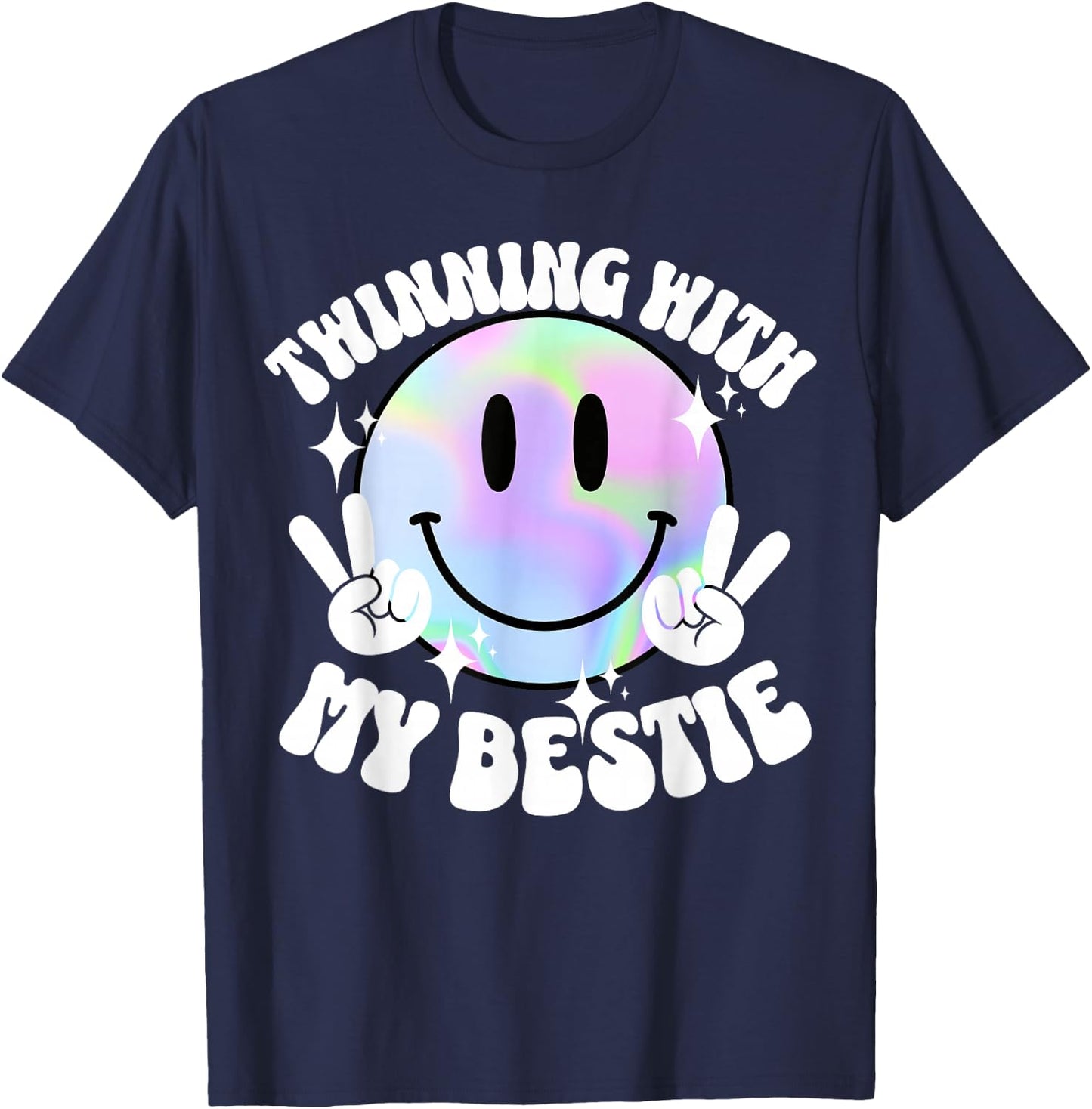 Twinning with My Bestie Spirit Week Twin Day Best Friend T-Shirt - T-Shirt | Navy