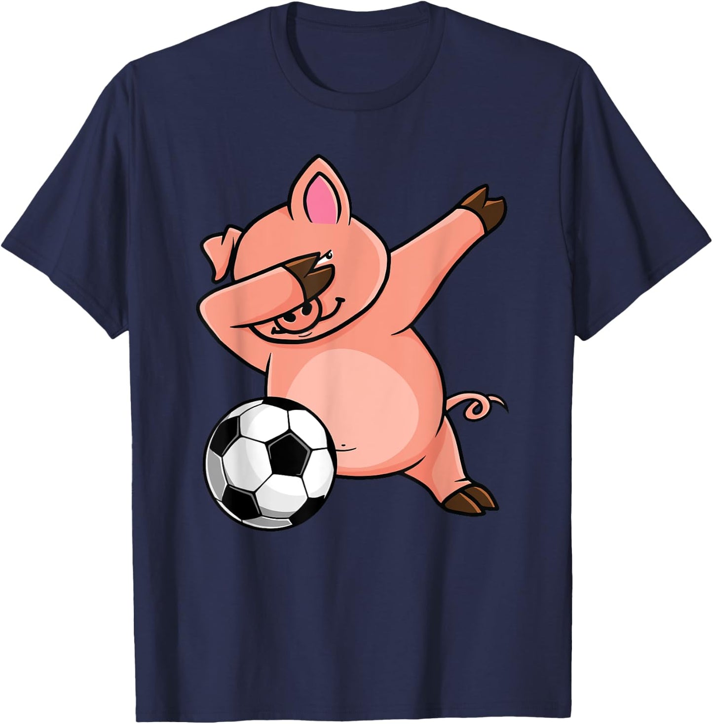 Dabbing Pig Funny Soccer Lovers Jersey Football Fans Sport T-Shirt - T-Shirt | Navy