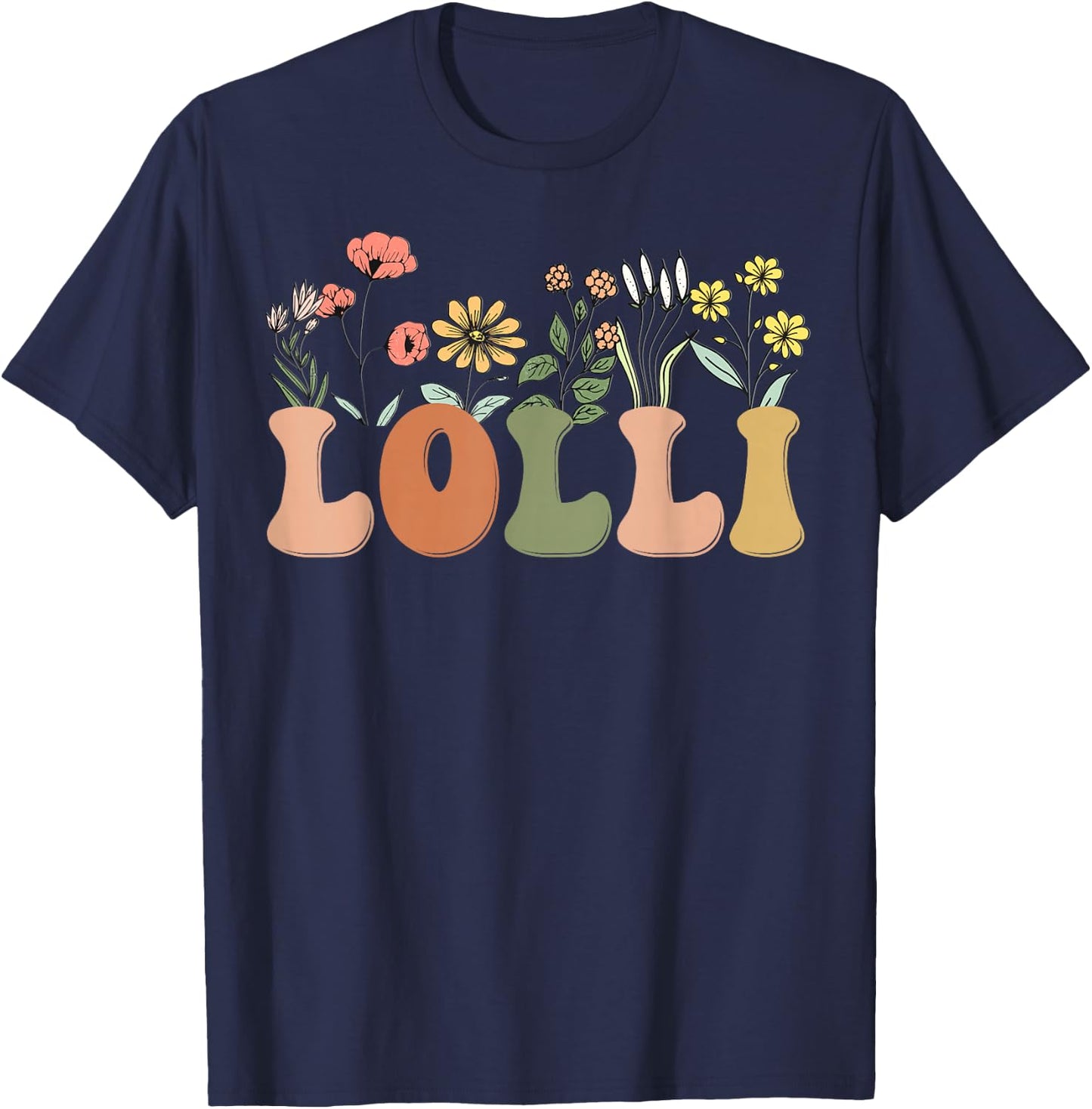 Wildflowers Lolli Floral Mother's Day Lolli T-Shirt - T-Shirt | Navy