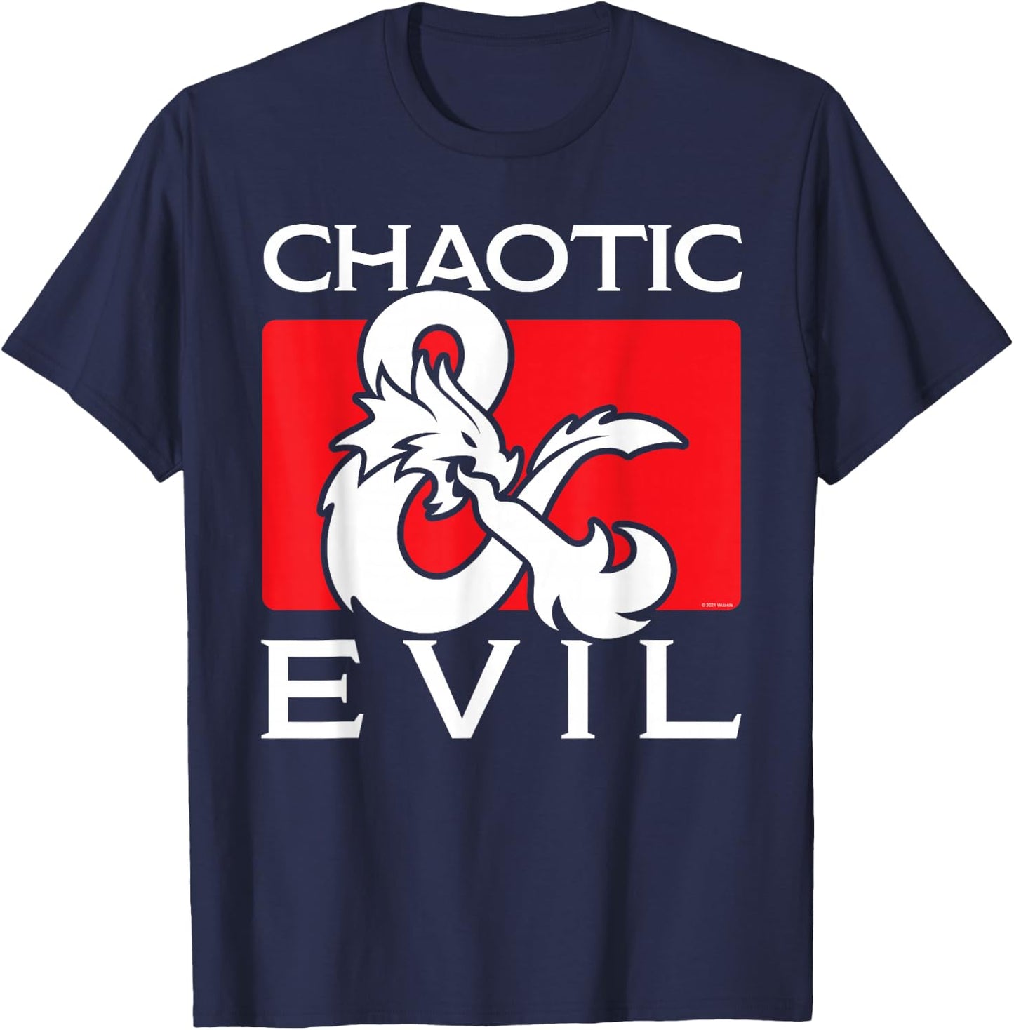 Dungeons & Dragons Chaotic & Evil T-Shirt - T-Shirt | Navy