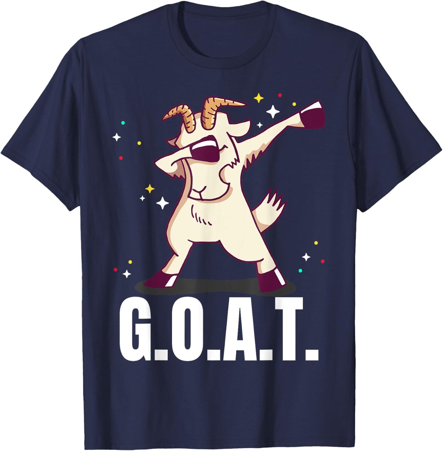 Greatest of All time G.O.A.T. Funny Goat dab Dancing Design T-Shirt - T-Shirt | Navy