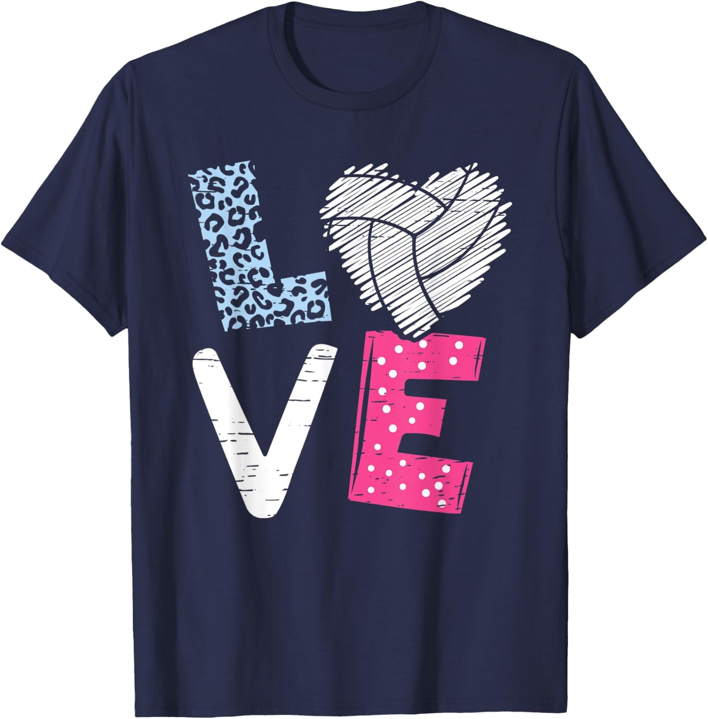 Love Volleyball Coach Player Teen Girls Women Kids T-Shirt - T-Shirt | Navy