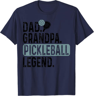 Dad Grandpa Pickleball Legend Player Daddy Pickle Ball T-Shirt - T-Shirt | Navy