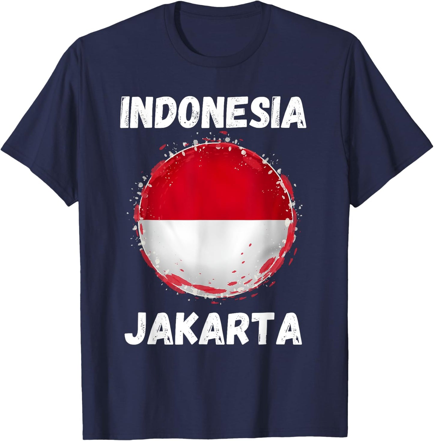 Jakarta Indonesia Vintage Indonesian Flag Souvenirs T-Shirt - T-Shirt | Navy