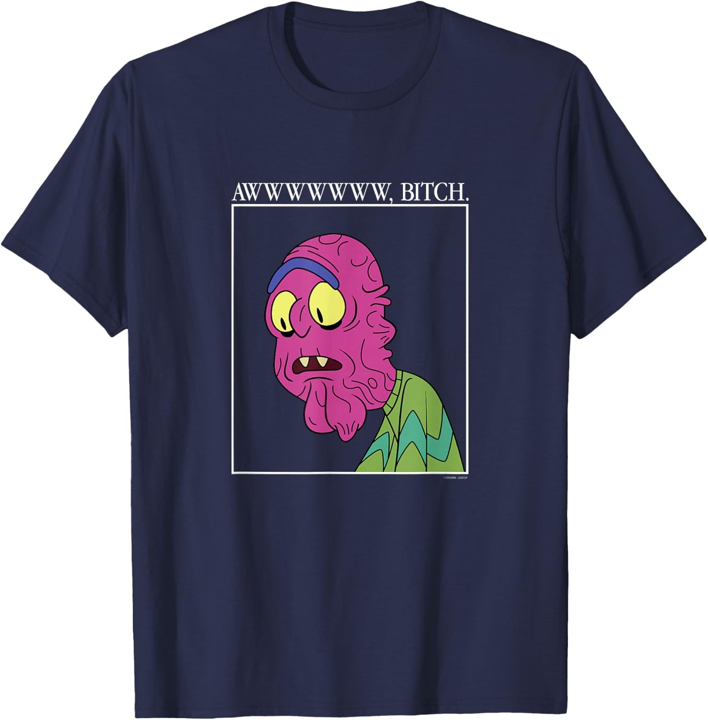 Rick and Morty Aww Scary Terry T-Shirt - T-Shirt | Navy
