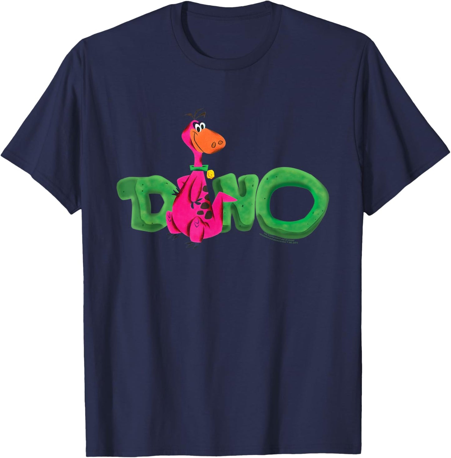 The Flintstones Dino with Stylized Name T-Shirt - T-Shirt | Navy