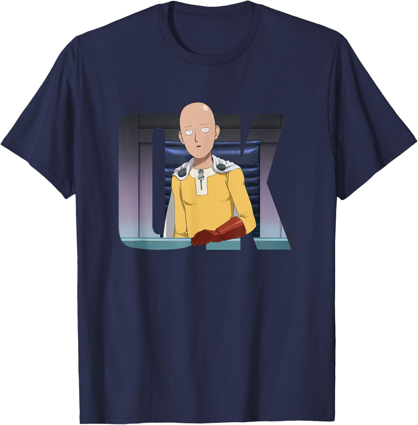 One Punch Man Saitama OK T-Shirt - T-Shirt | Navy