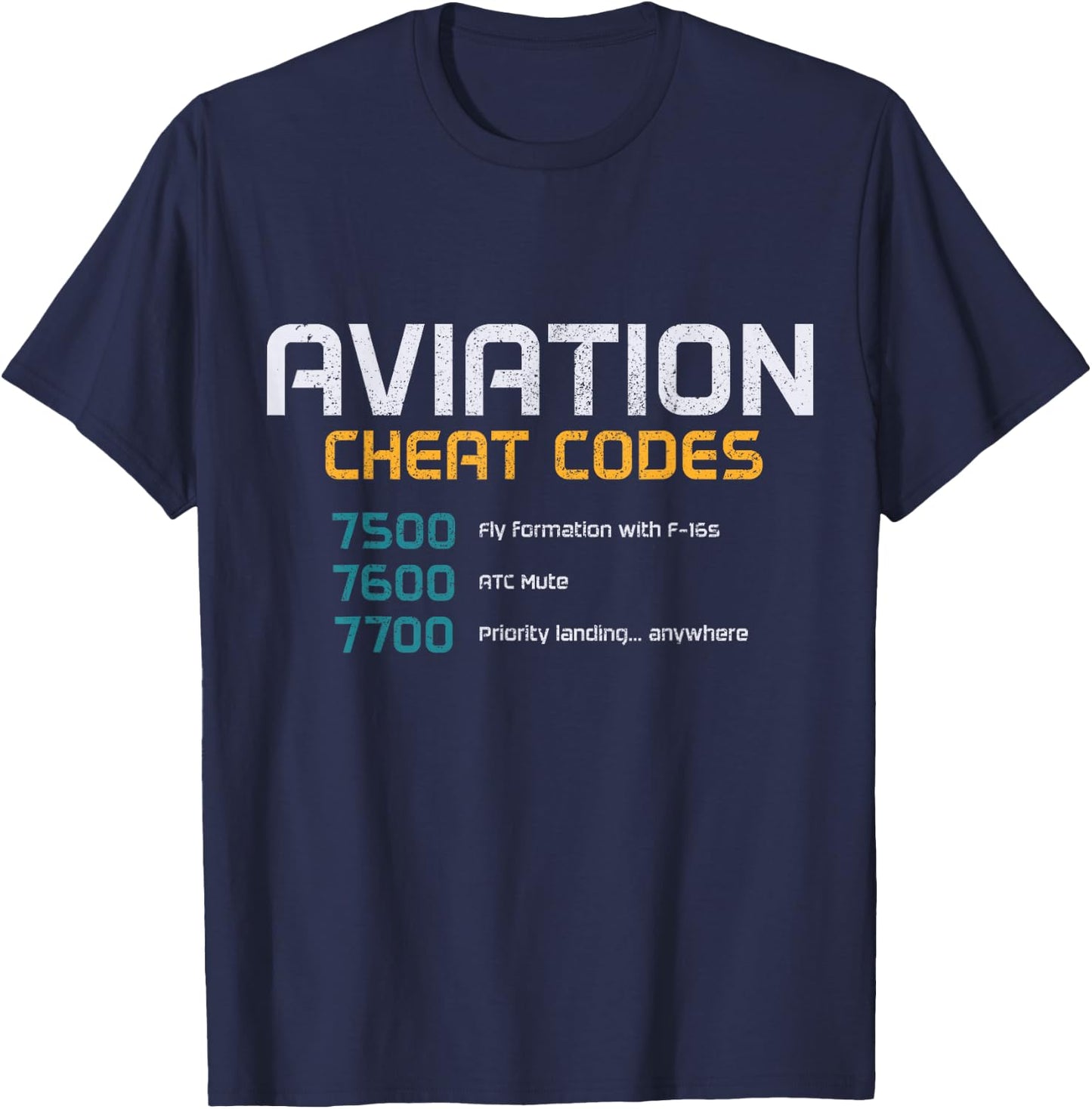 Pilot Aviation Codes Aeroplane Funny Pilot T-Shirt - T-Shirt | Navy